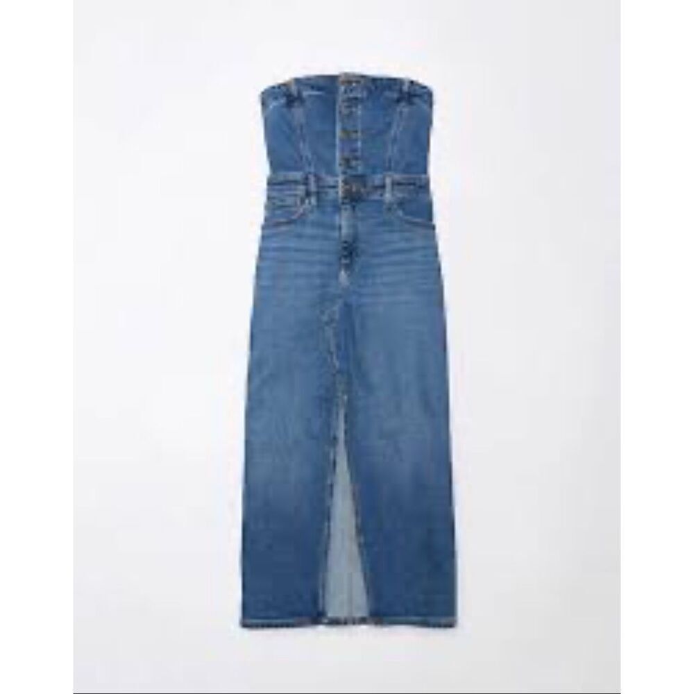 AEO Strapless Denim Dress